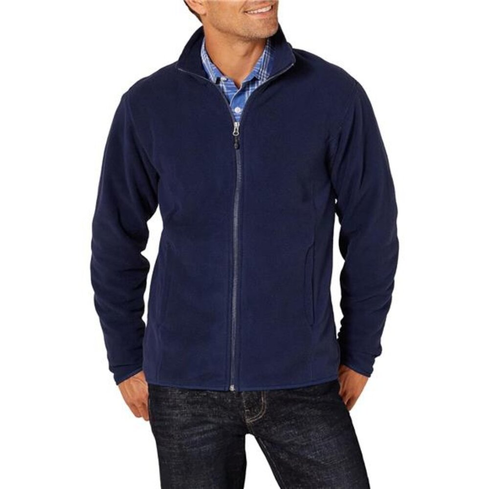 Mens Full Zip Fleece Jacket Big Tall Warm Lightweight Outdoor Pullover Coat